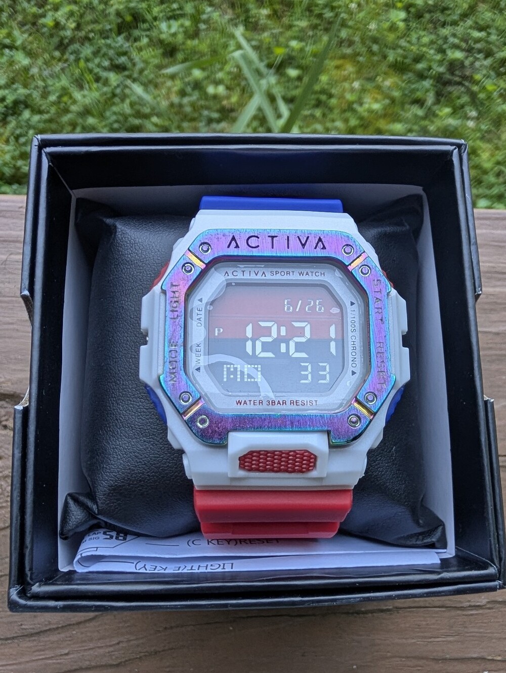 ACTIVA Digital Sport Watch - White, Blue, Red